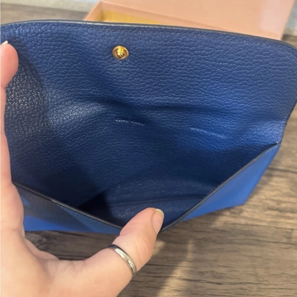 Miu Miu Navy Blue Bicolor Long Flap Wallet - Picture 10 of 10
